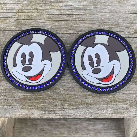 NWT New Two Disney Mickey Mouse Silicone Car/Auto Cup Holder Coasters - Picture 1 of 3
